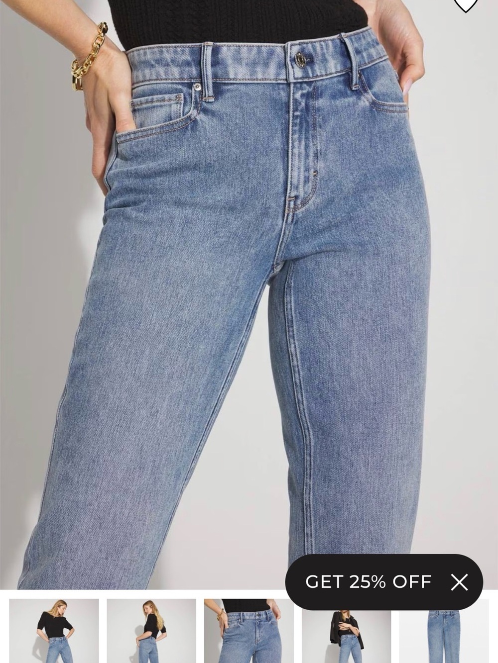 White House Black Market Women's Light Blue Mid Rise Slim Straight Jeans Size 12 - Picture 6 of 9